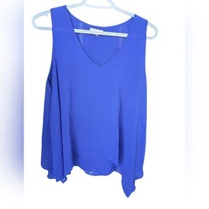 💥5/20$ Mine Royal Blue V-Neck Sleeveless Blouse